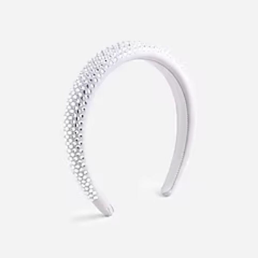 J.Crew silver mirror Rhinestone studded headband